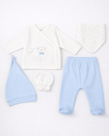 Erkek Bebek Mavi 5li Set