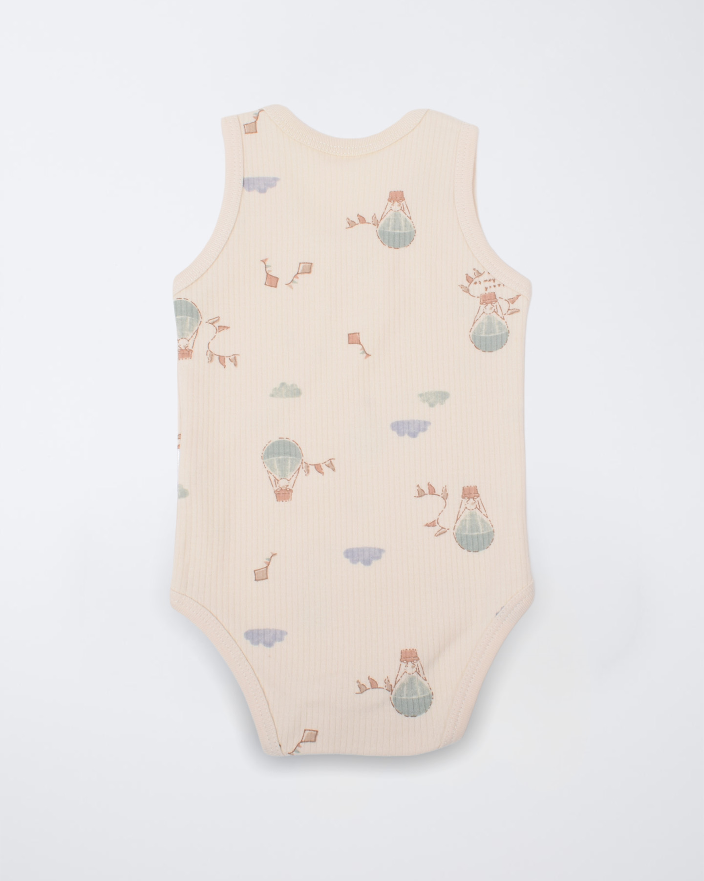 Erkek Bebek Ekru Desenli Çıtçıtlı Atlet Body (2)