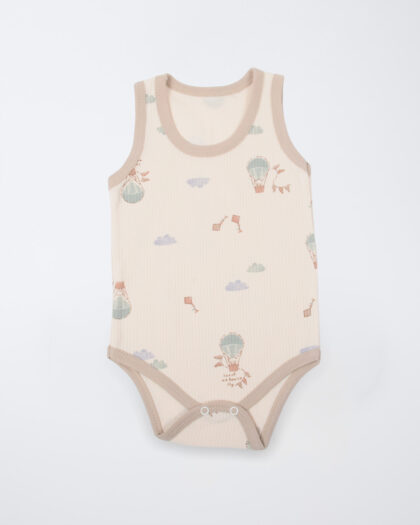 Erkek Bebek Vizon Desenli Çıtçıtlı Atlet Body (1)