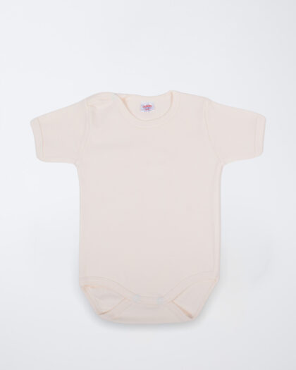 Erkek Bebek Yarım Kol Bej Çıtçıtlı Body (1)