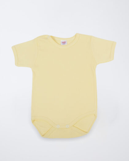 Erkek Bebek Yarım Kol Sarı Çıtçıtlı Body (1)