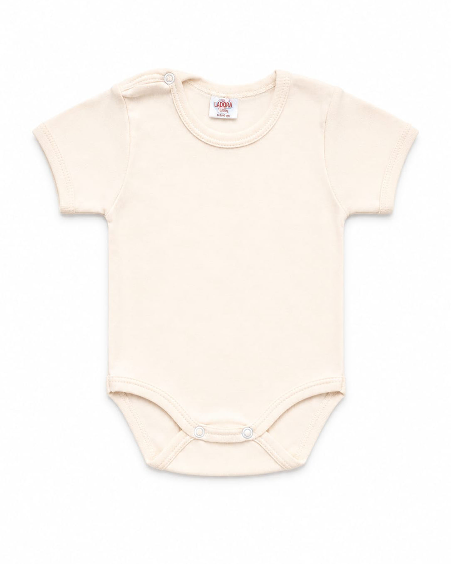Erkek Bebek Yarım Kol Bej Çıtçıtlı Body