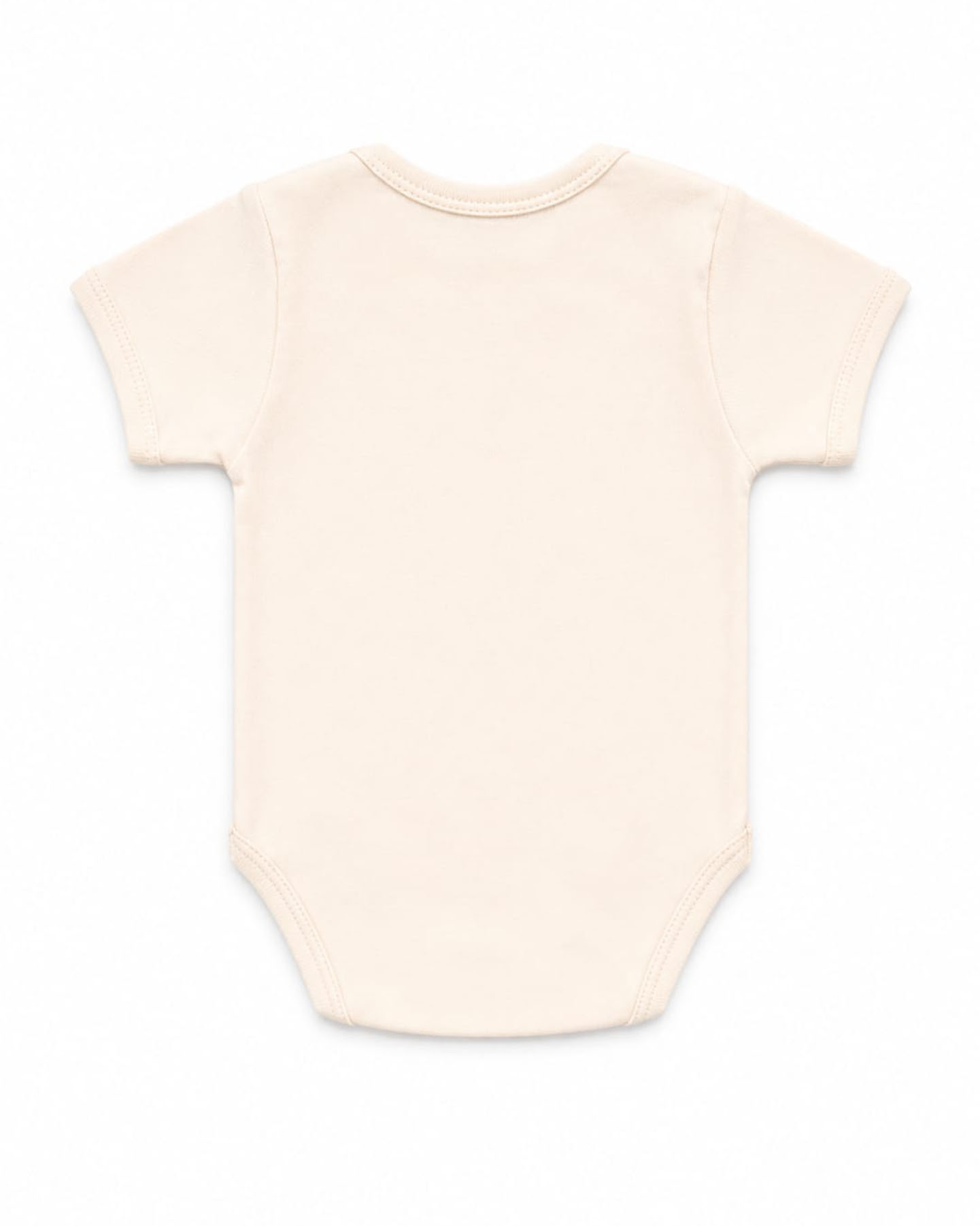 Erkek Bebek Yarım Kol Bej Çıtçıtlı Body - Görsel 2