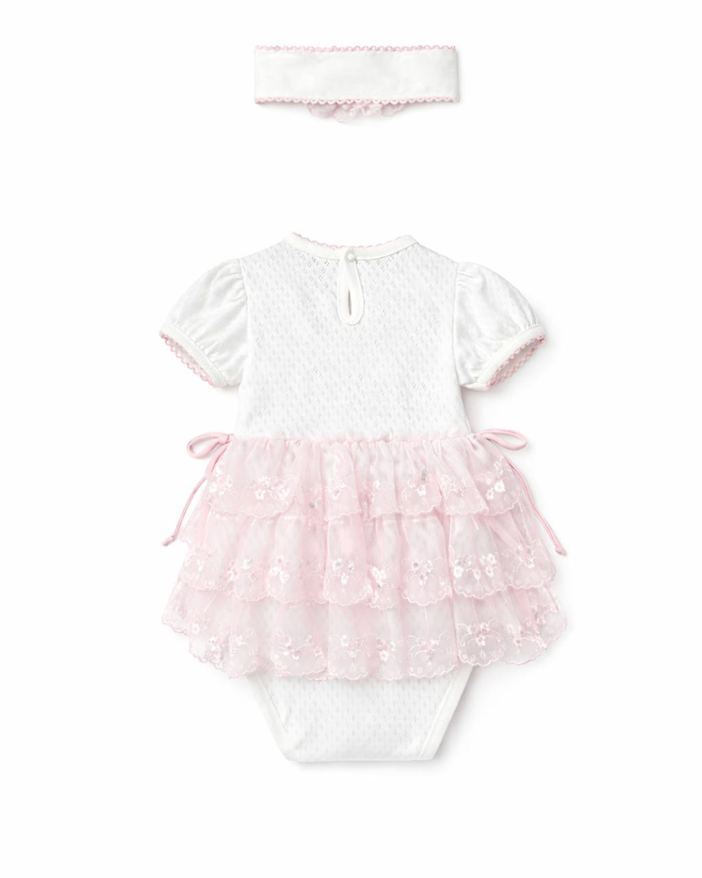 Kız Bebek Dantel Detaylı Fiyonklu Çıtçıtlı Body Pembe - Görsel 2