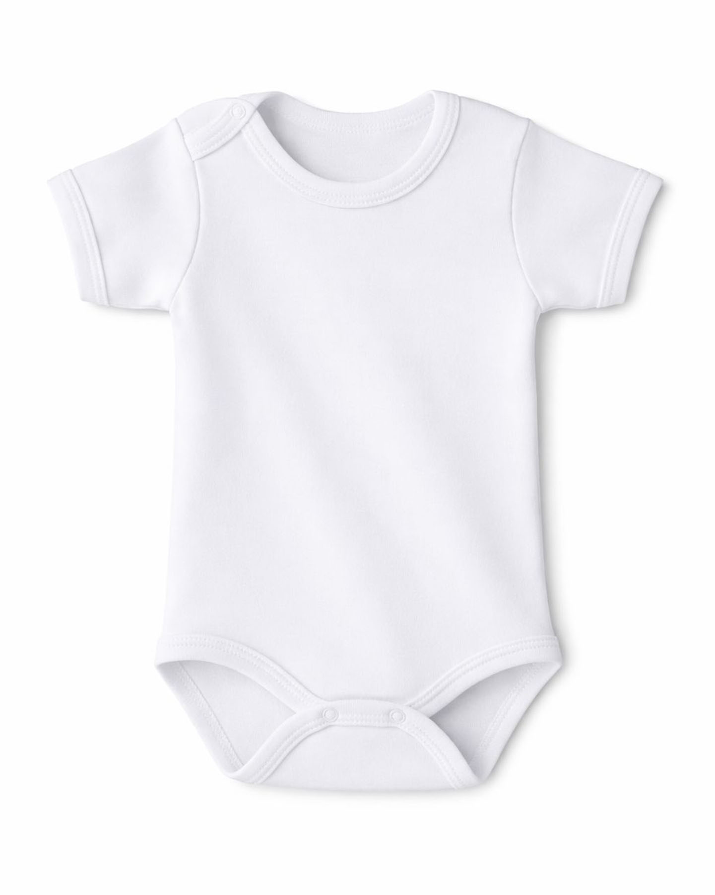 Erkek Bebek Yarım Kol Beyaz Çıtçıtlı Body