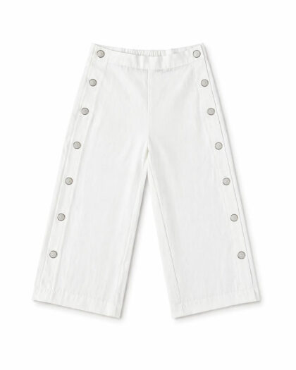 Kız Çocuk Düğme Detaylı Cepli Pantolon