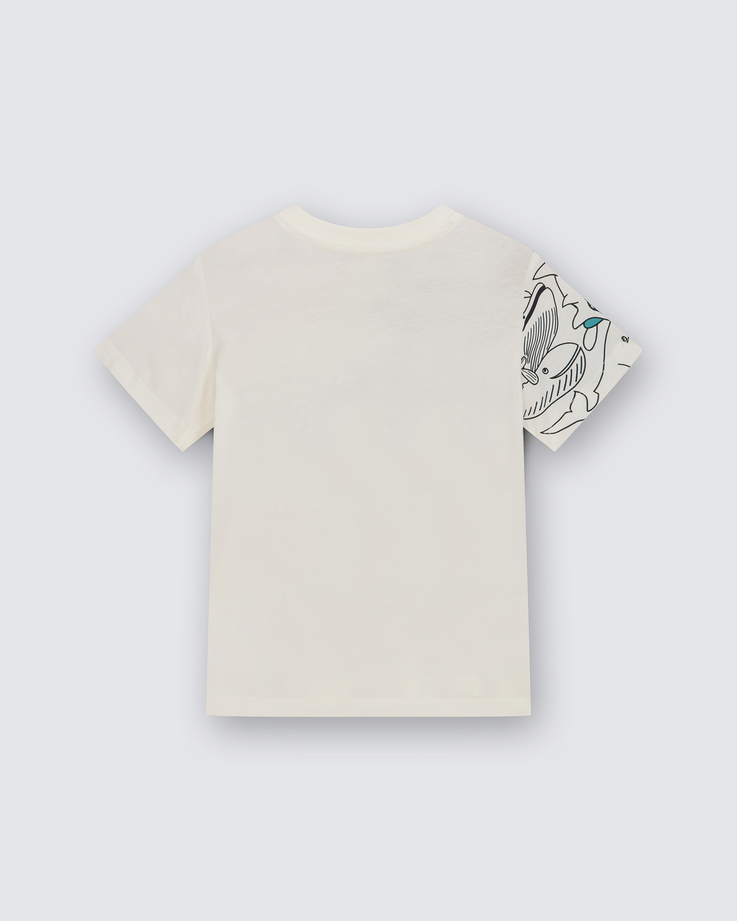 Erkek Çocuk Ekru Balık Desenli Penye Tshirt - Görsel 4
