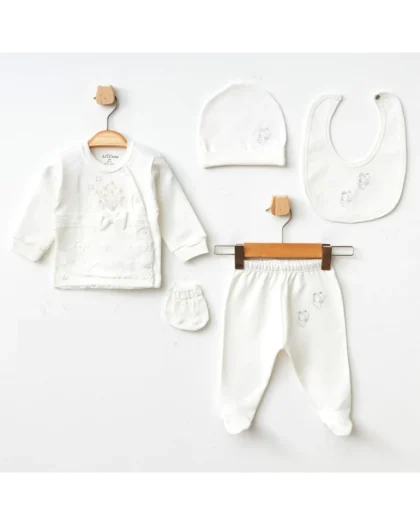 Kız Bebek Dantelli Nakışlı 5'li Set