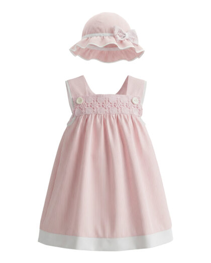 Kız Bebek Pembe Renk Dantel Detaylı Jile Elbise