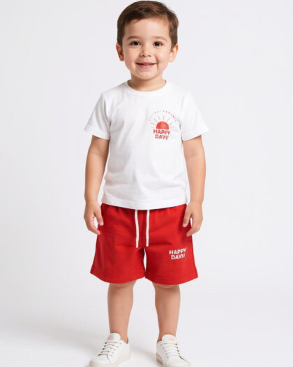 Erkek Bebek Happy Days İkili Takım Kırmızı