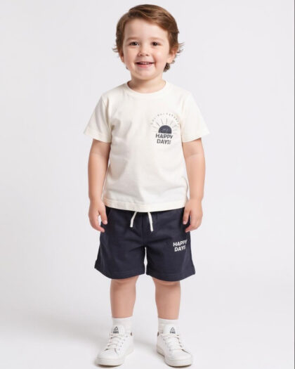 Erkek Bebek Happy Days İkili Takım Füme