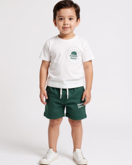 Erkek Bebek Happy Days İkili Takım Yeşil