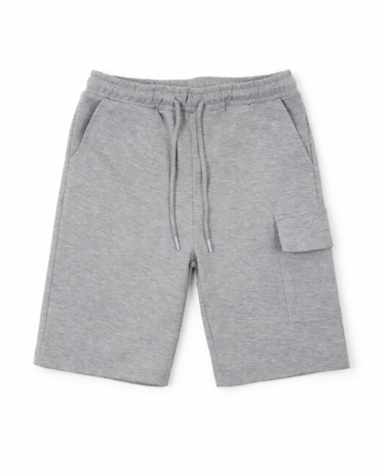 Erkek Çocuk Gri Beli Lastikli Yan Cep Detaylı Penye Şort