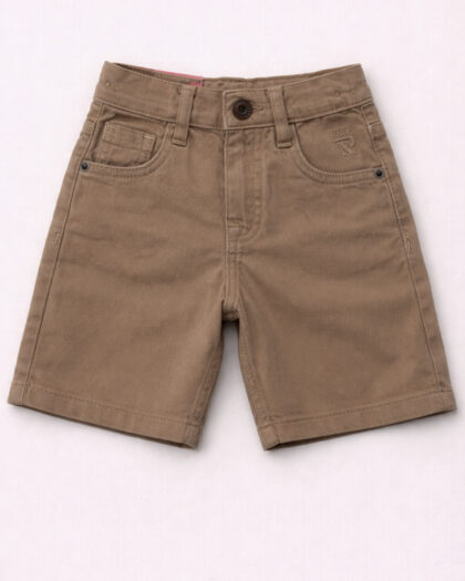 Erkek Çocuk Camel Ayarlanabilir Kanvas Lastikli Jean Şort