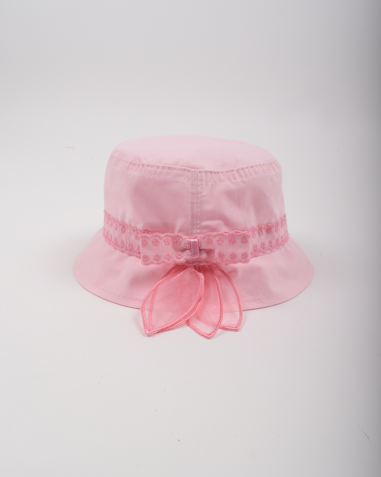 Kız Çocuk Pembe Fiyonk Detaylı Bucket Şapka 1-4 Yaş - Görsel 2