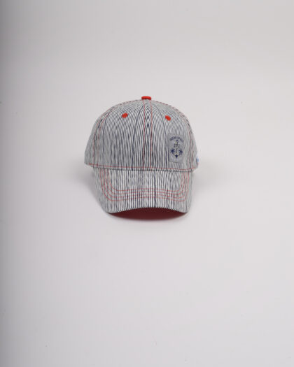 Erkek Çocuk Lacivert Çizgili Şapka 4-8 Yaş