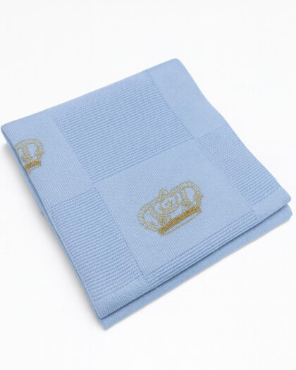 Taç Desenli Yumuşak Bebek Battaniyesi 90×100 cm