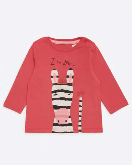 Kız Bebek Yuvarlak Yaka Omuz Çıtçıtlı Uzun Kol Penye