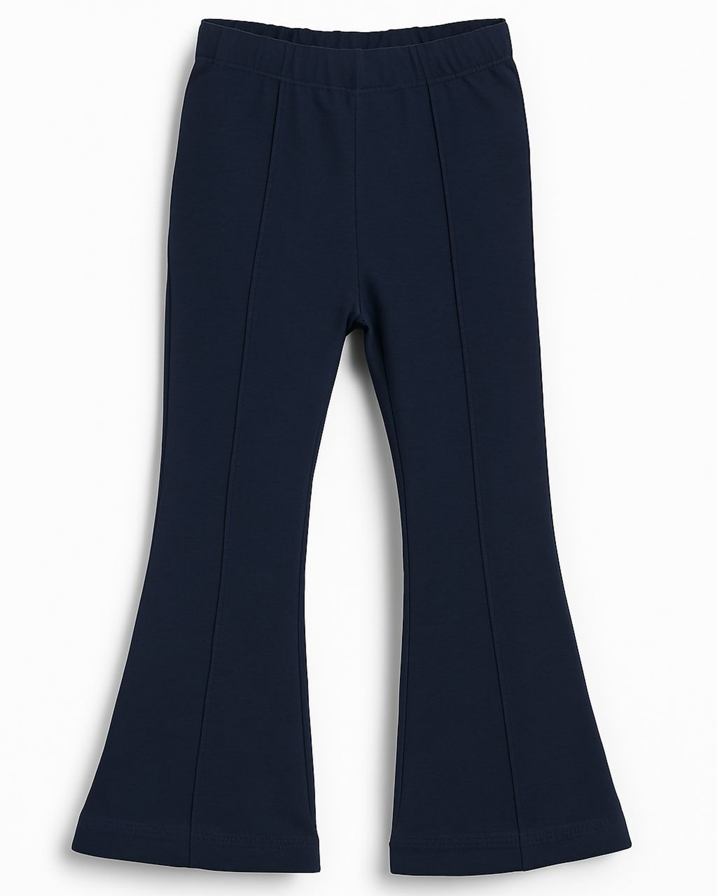 Girl’s Navy Flared Leggings with Slit Hems<br/>