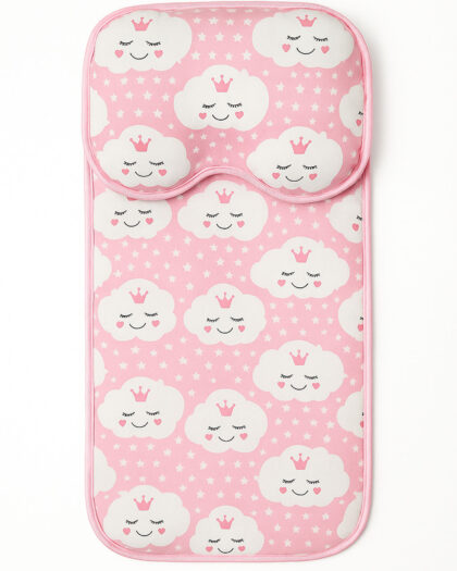 Kız Bebek Penye Kumaş Bulut Desenli Yastıklı Alt Açma 55 x 40