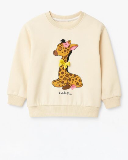 Kız Bebek Zürafa Desenli Sweatshirt