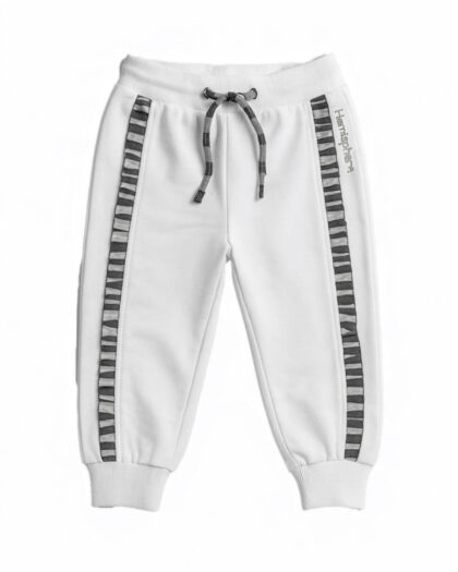 Kız Bebek Önü Yandan Fırfır Detaylı Mevsimlik Beyaz Eşofman Altı