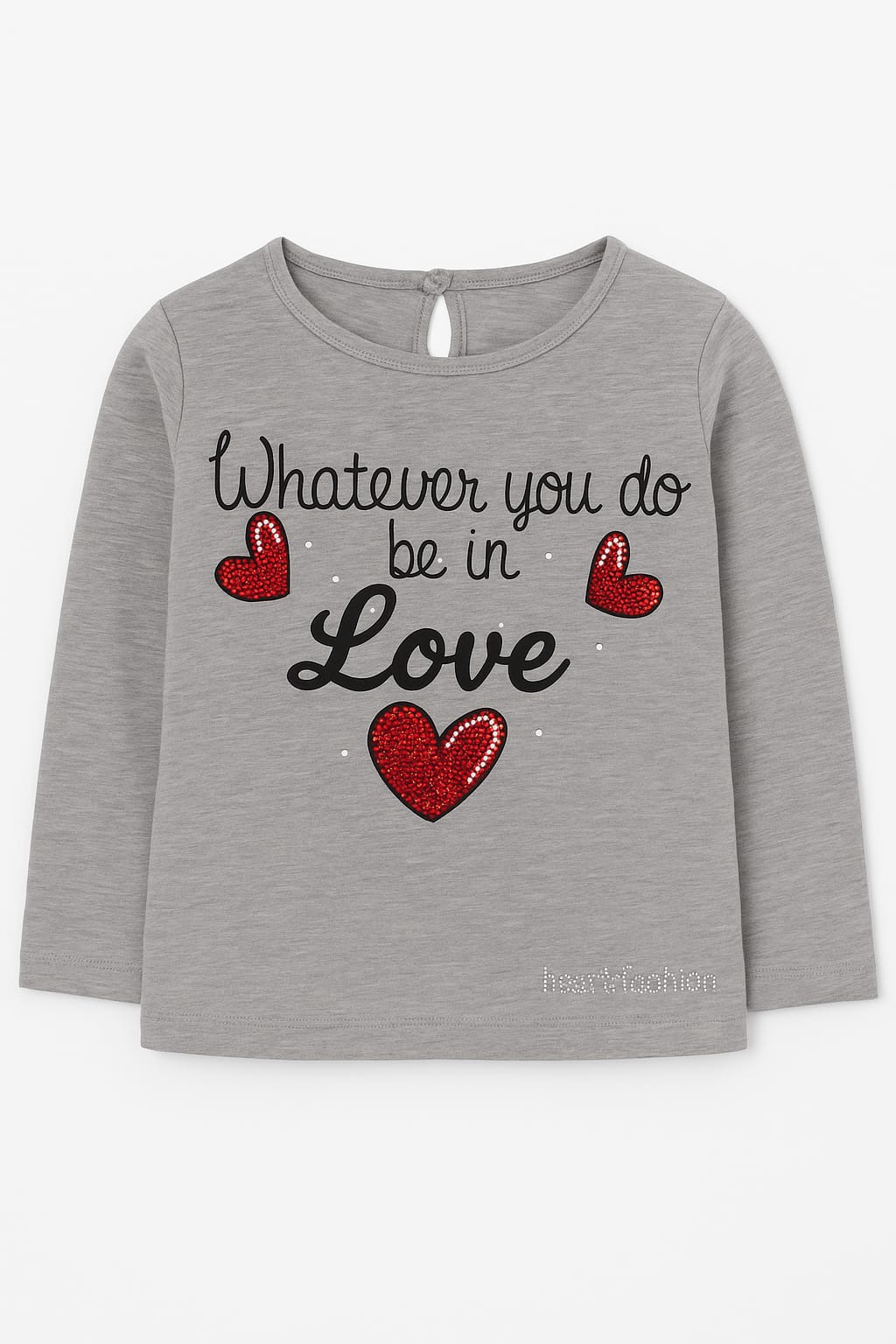 Kız Bebek Gri Uzun Kol Desenli Tshirt - Görsel 2