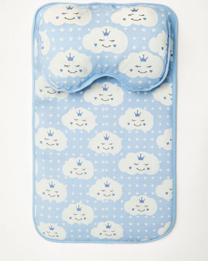 Erkek Bebek Penye Kumaş Bulut Desenli Yastıklı Alt Açma 55 x 40