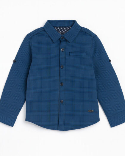 Erkek Bebek Uzun Kol Mavi Çizgili Gömlek