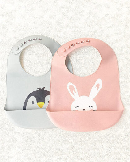 Silikon Yakası Ayarlanabilir Mama Önlüğü