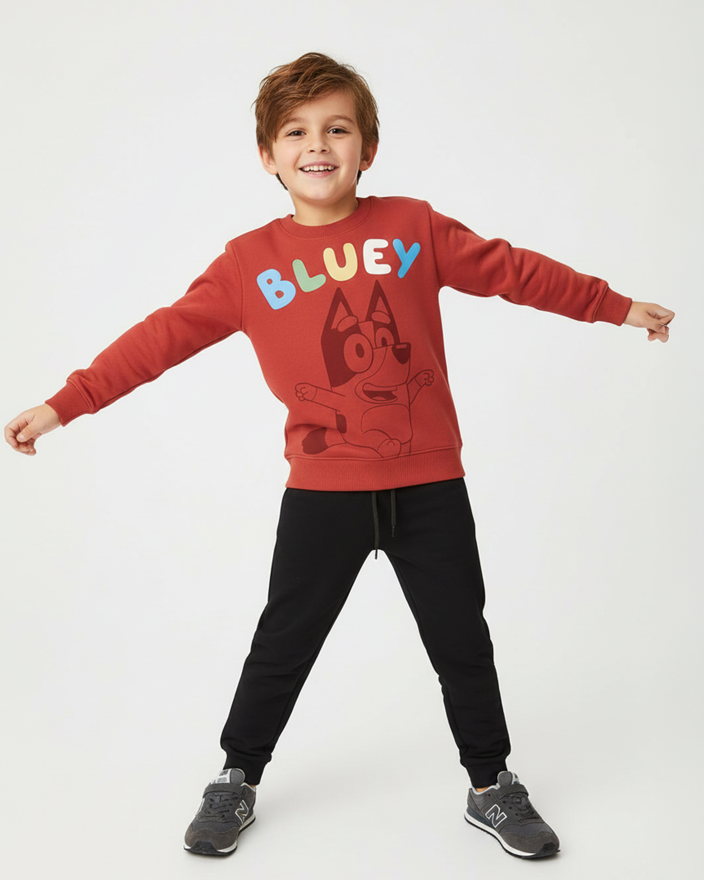 سويت شيرت تيراكوتا مبطن من الداخل للأولاد بتصميم «Bluey Corti»