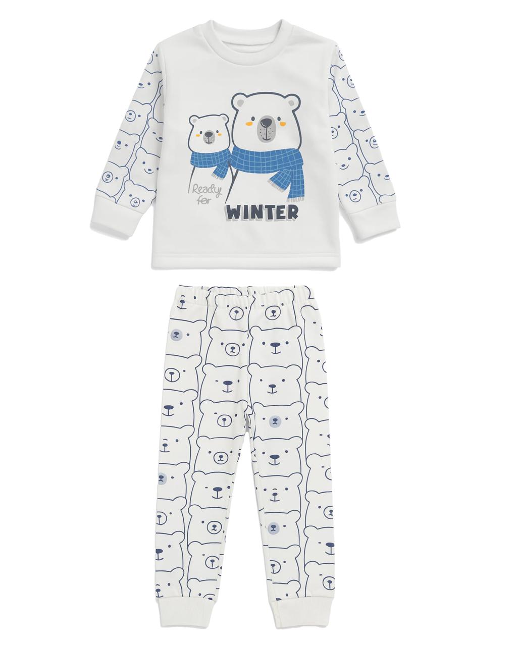 Erkek Bebek Lacivert Winter Bear 2'li Takım - Görsel 2