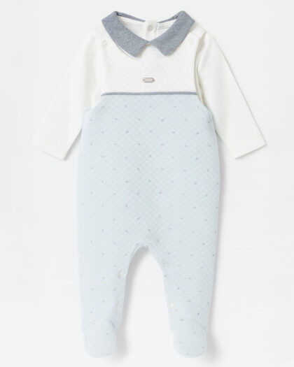 Erkek Bebek Gömlek Yaka Çıtçıtlı 2'li Ayaklı Tulum