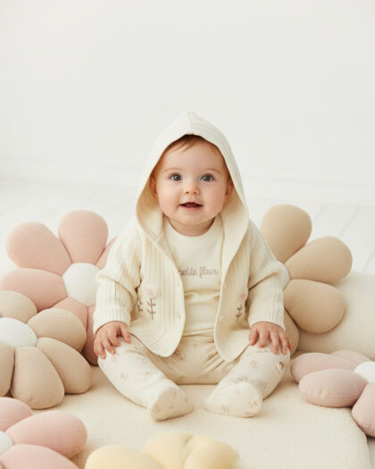 Kız Bebek 3'lü Kapüşonlu Takım
