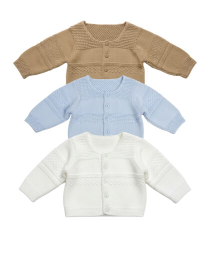 Erkek Bebek El Örgüsü Görünümlü Triko Hırka