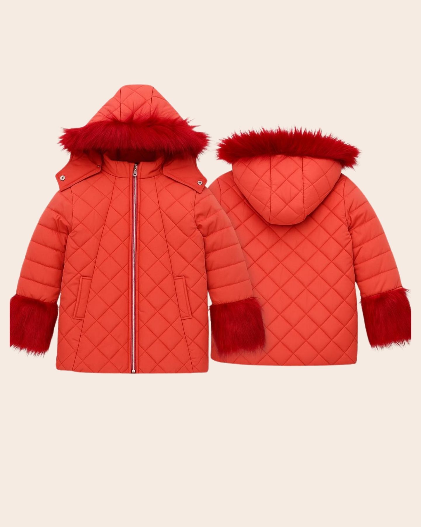 Girl’s Fur-Trimmed Coat - Image 9
