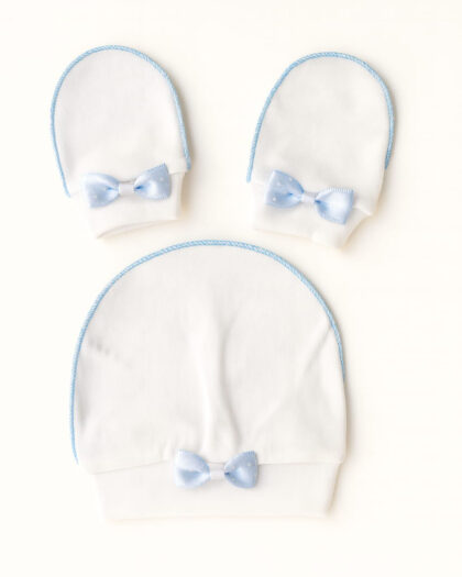 Erkek Bebek Yenidoğan Şapka Eldiven Takım