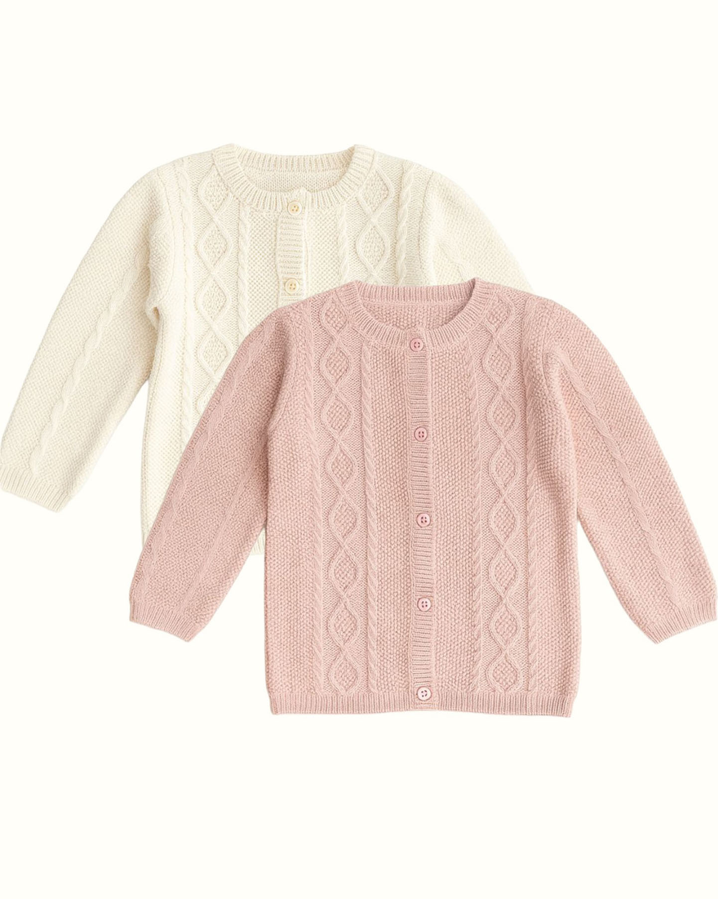 Girl’s Patterned Knitted Button-Up Cardigan<br/>