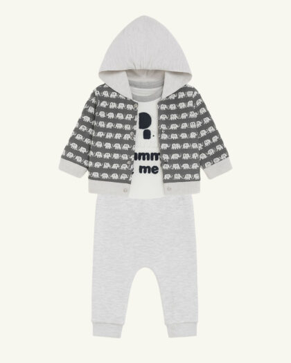 Erkek Bebek Kapüşonlu 3'lü Takım