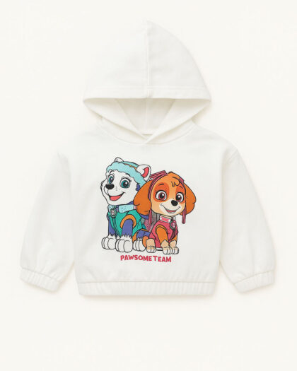 Kız Bebek Çocuk Baskı Detaylı Kapüşonlu Sweat