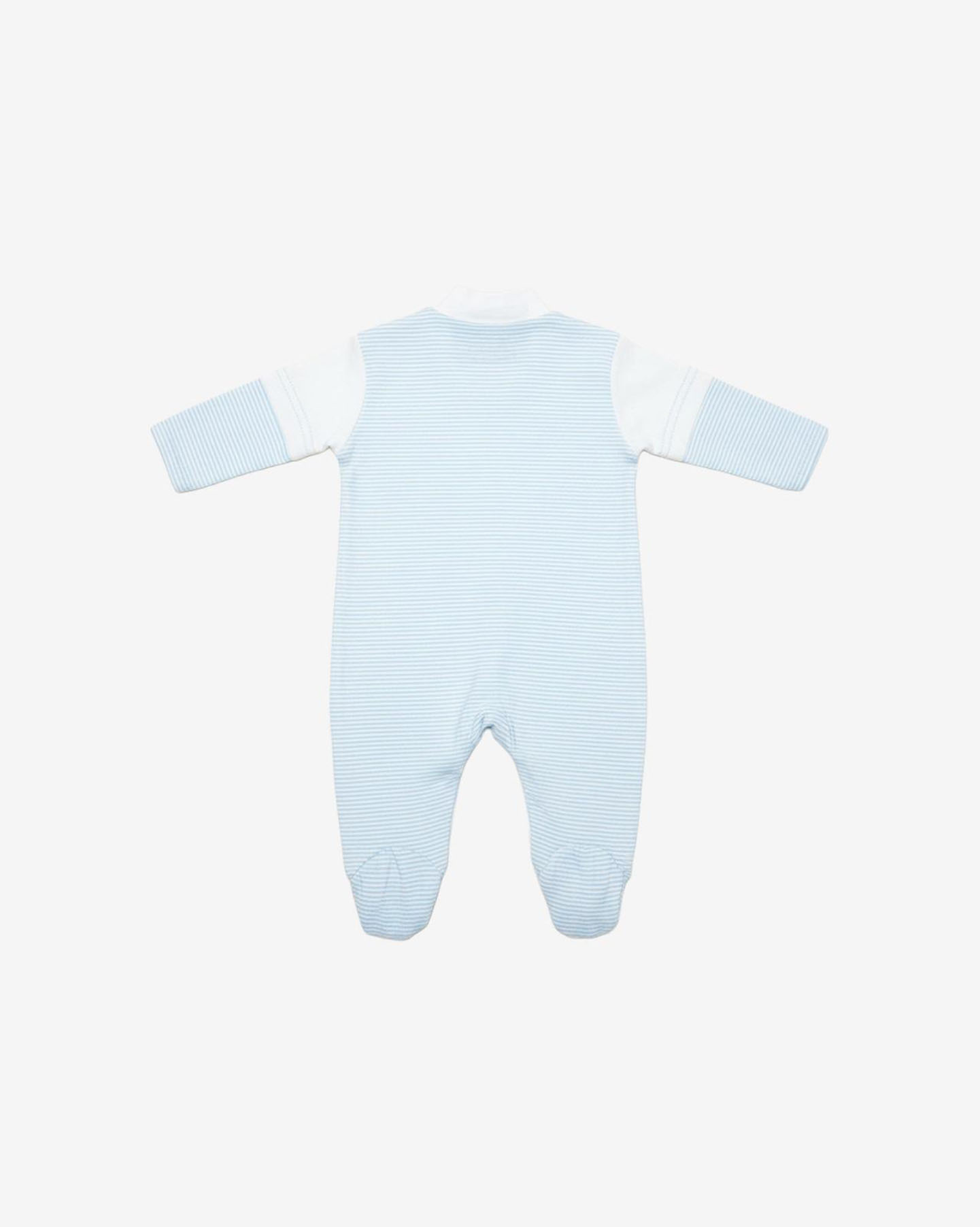 Baby Boy’s Blue 3-Piece Romper Set - الصورة 3