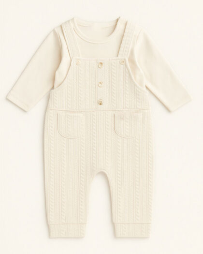 Erkek Bebek Pamuklu İkili Bebek Tulum Seti