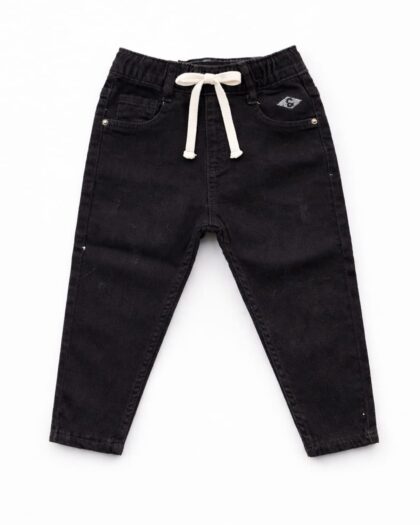 Erkek Bebek Bağcık Detaylı Jean Pantolon