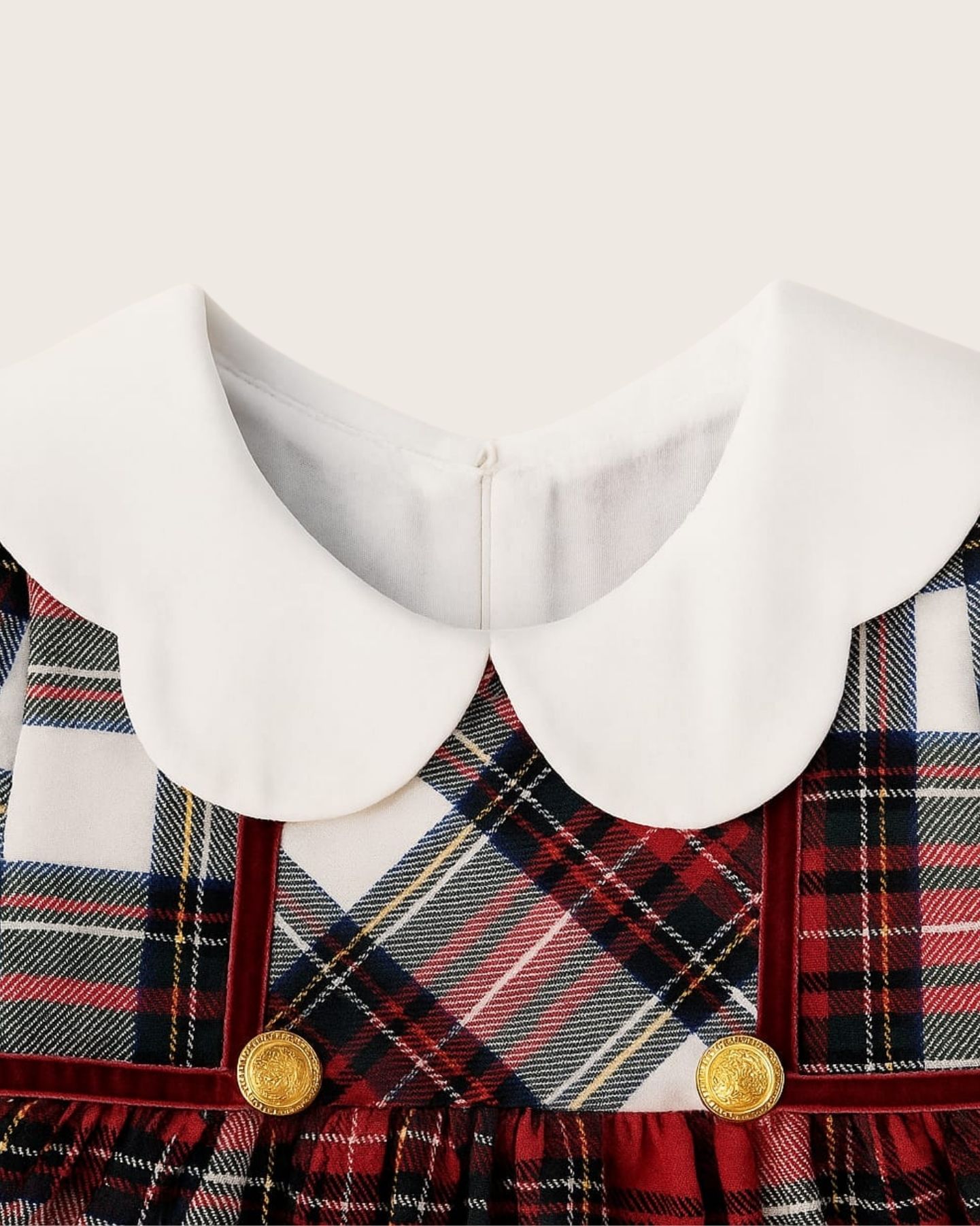 Baby Girl’s Red Tartan Special-Occasion Dress<br/> - Image 4