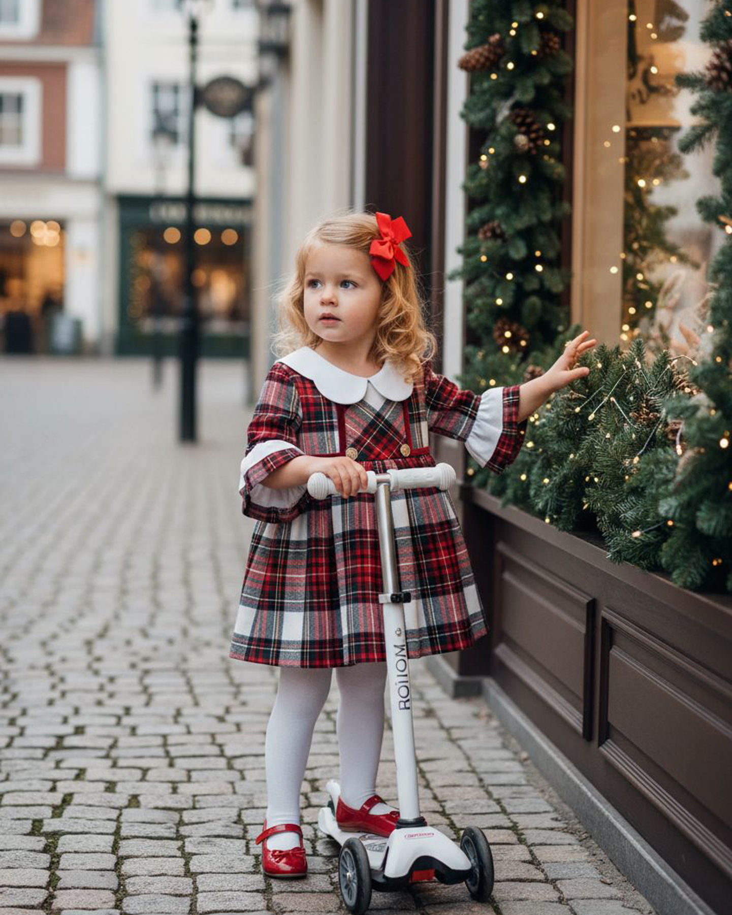 Baby Girl’s Red Tartan Special-Occasion Dress<br/>