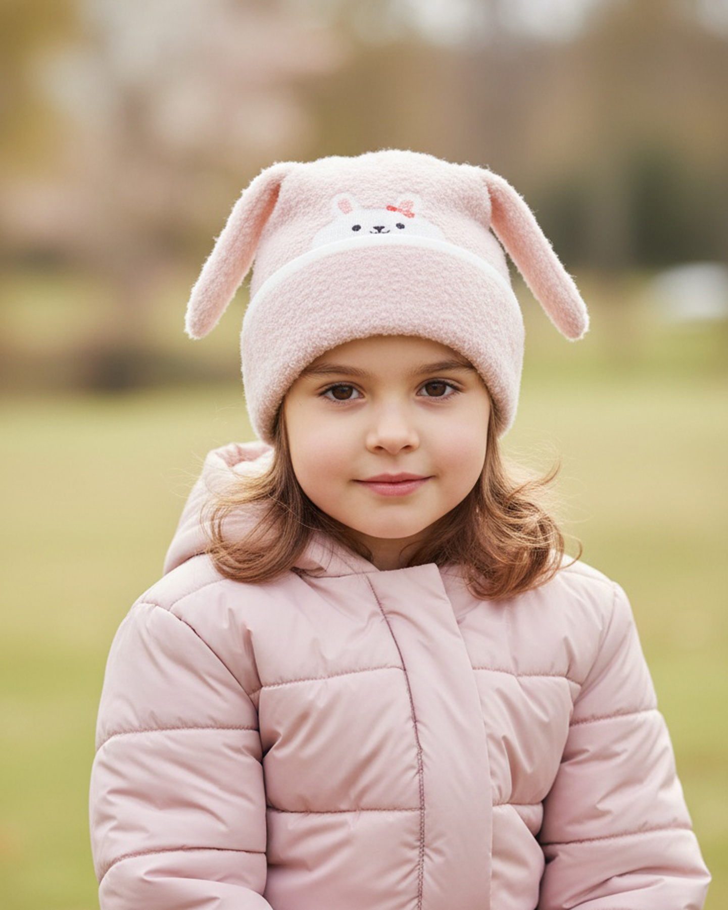 Kız Çocuk Figürlü Peluş Ponponlu Bere 3-8 Yaş