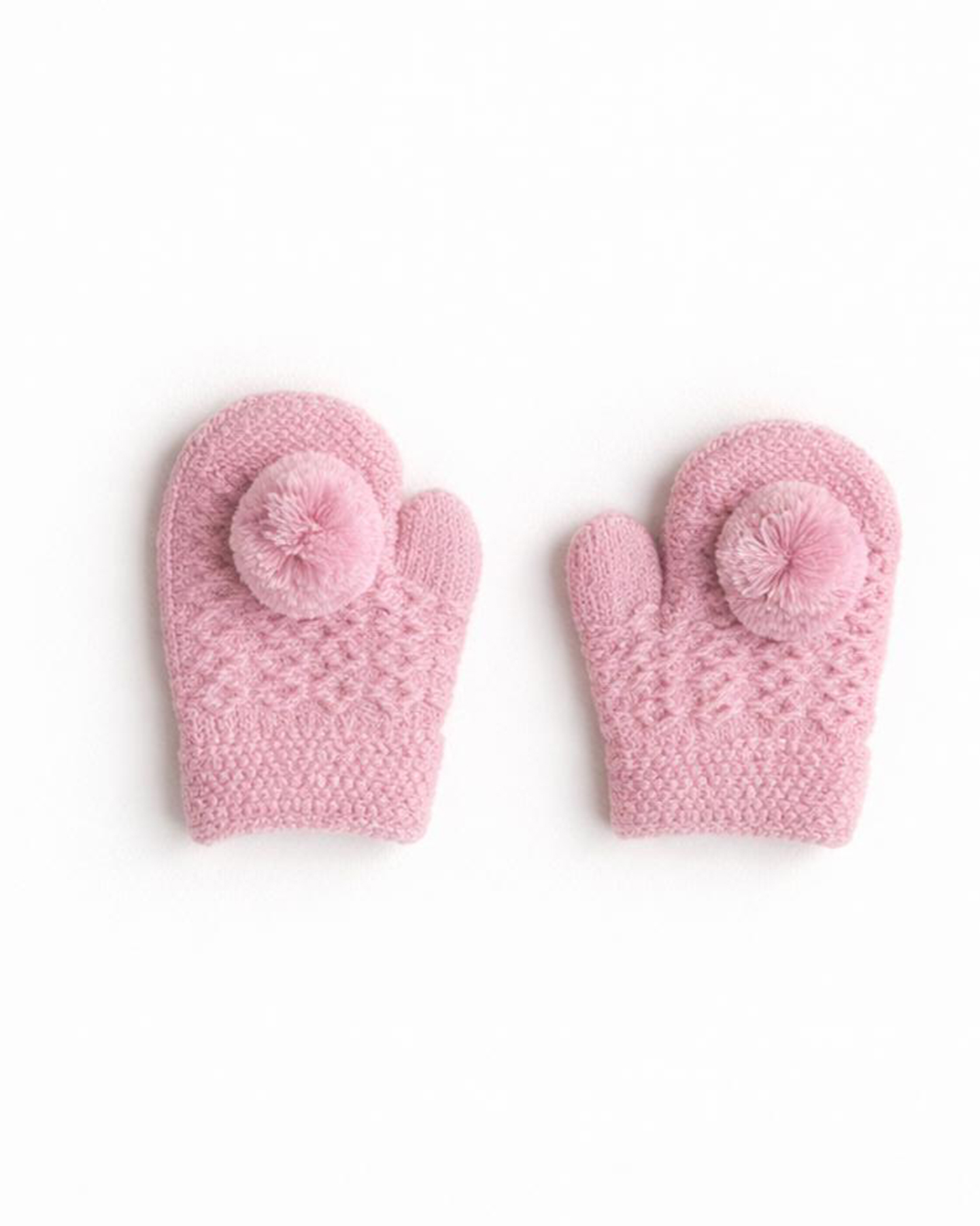 Kız Bebek Sevimli Eldiven -Pembe Ponponlu 0-18 Ay