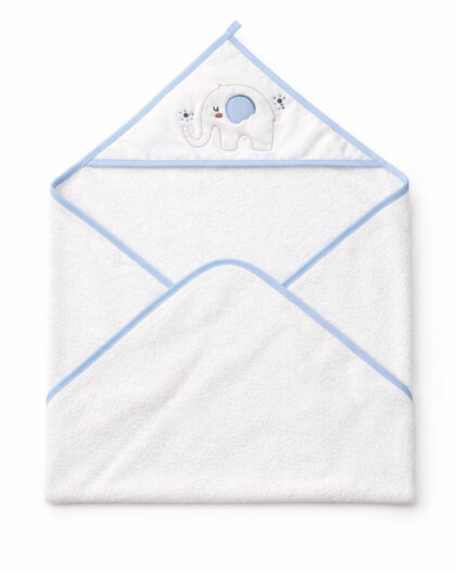 Erkek Bebek Beyaz Köpek Desenli Havlu 70 x 70 cm