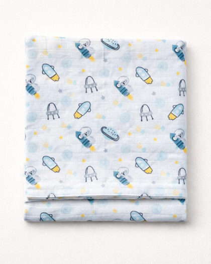 Erkek Bebek Müslin Battaniye