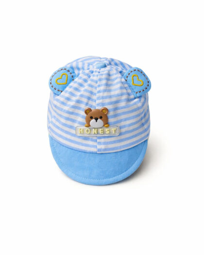 Erkek Bebek Yenidoğan Çizgili Figür Detaylı Şapka